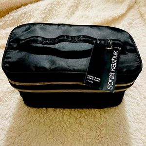 Sonia Kashuk™ Double Zip Train Case Makeup Bag - Black- Gently Used